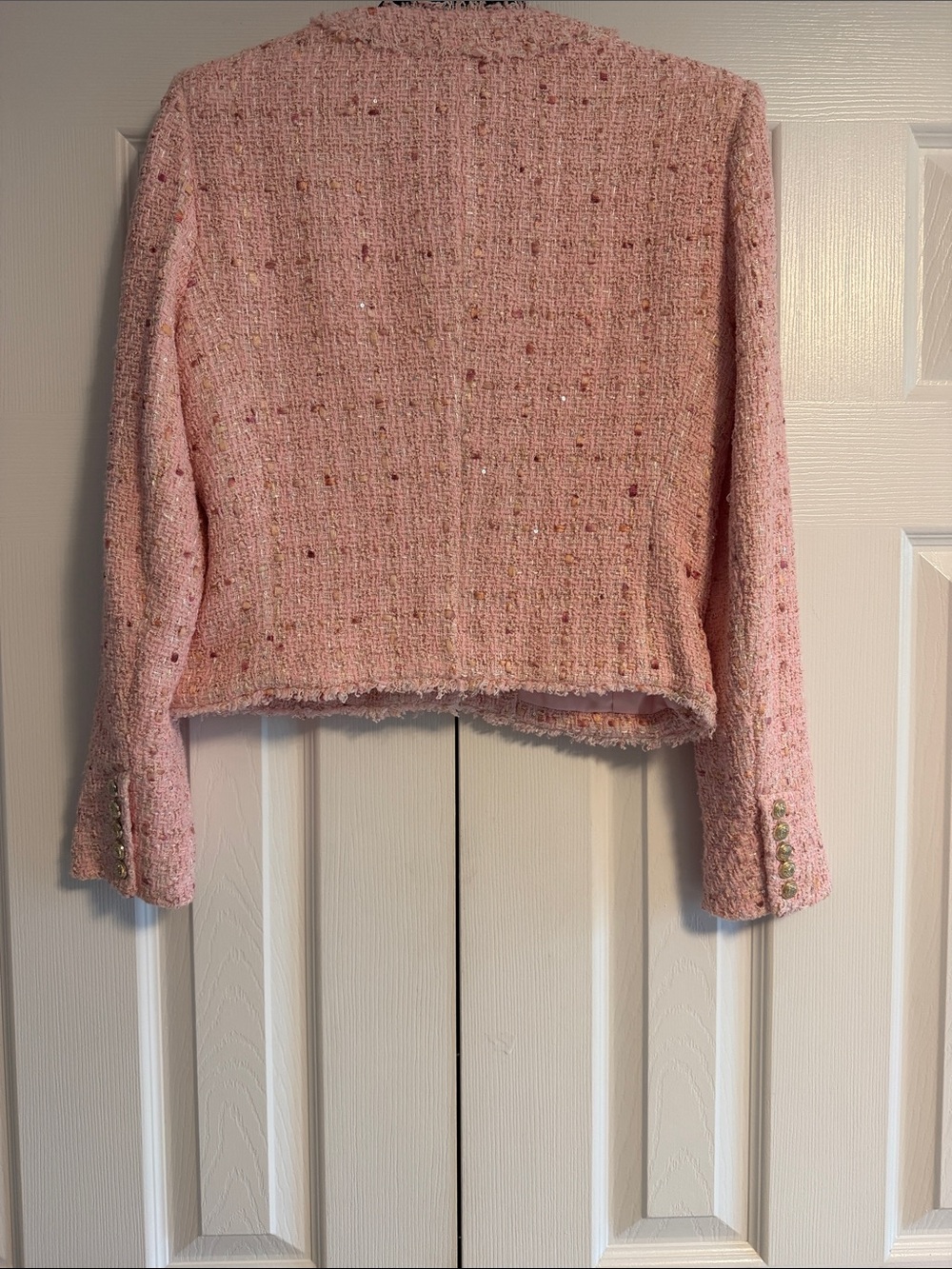 Generation Love Pink Tweed Blazer Size Small | Gold Chain Details - Picture 6 of 8
